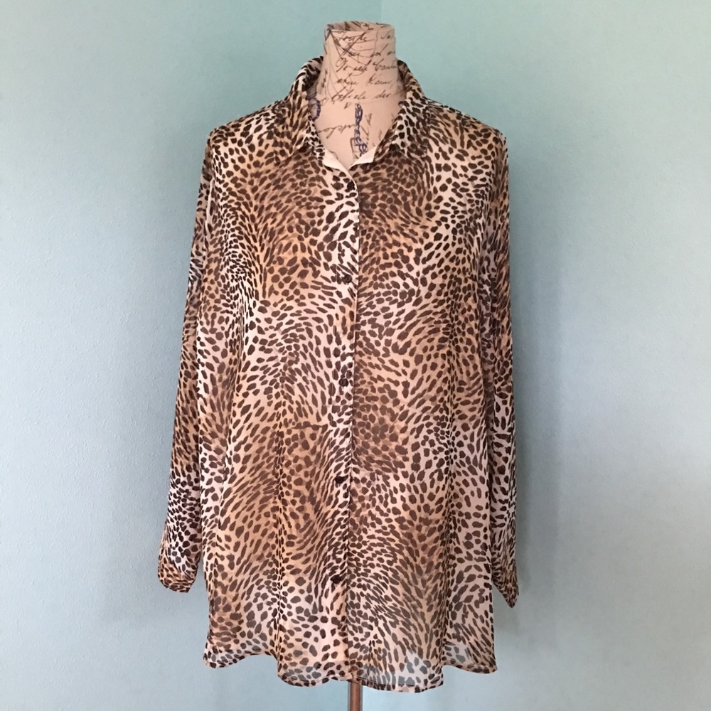 NWT Stitch Fix August Mist Leopard Blouse